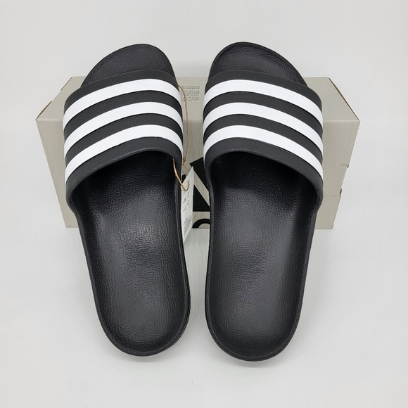 New Adidas Adilette Aqua Stripe Slides Men\'s Size 12 main image 5